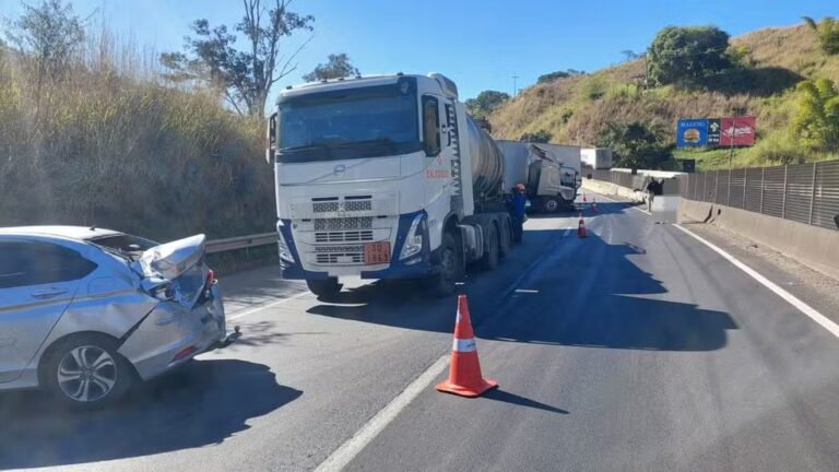 Engavetamento na Via Dutra em Barra Mansa: trânsito afetado nesta sexta-feira